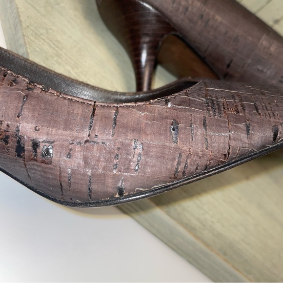 Stuart Weitzman Brown Patterned Open Toe Heels 10.5M - Picture 6 of 12